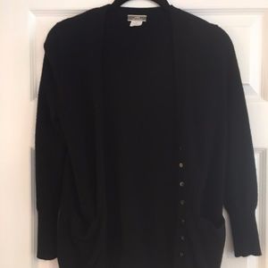 100% Cashmere Black Cardigan by J. Crew