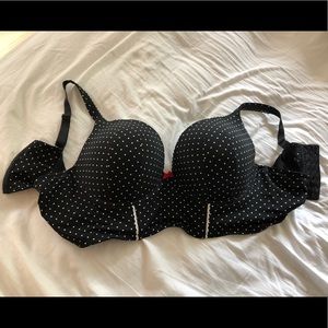 Polka Dot Push-up Plunge Bra