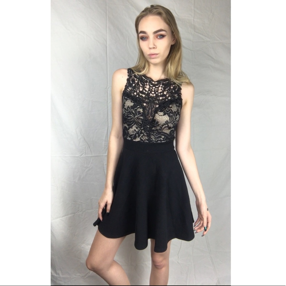 Cute mini black lace dress