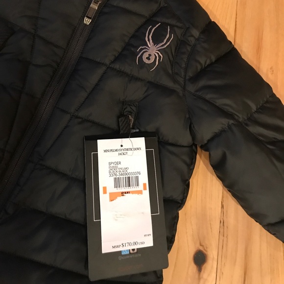 NWT Spyder Mini Pelmo Hybrid Down Jacket - Black - Picture 3 of 7