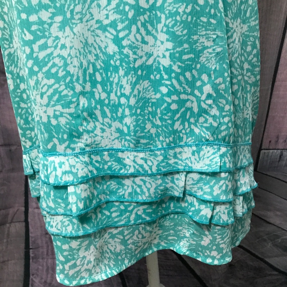 Turquoise Flowy Tank Top - Picture 4 of 6