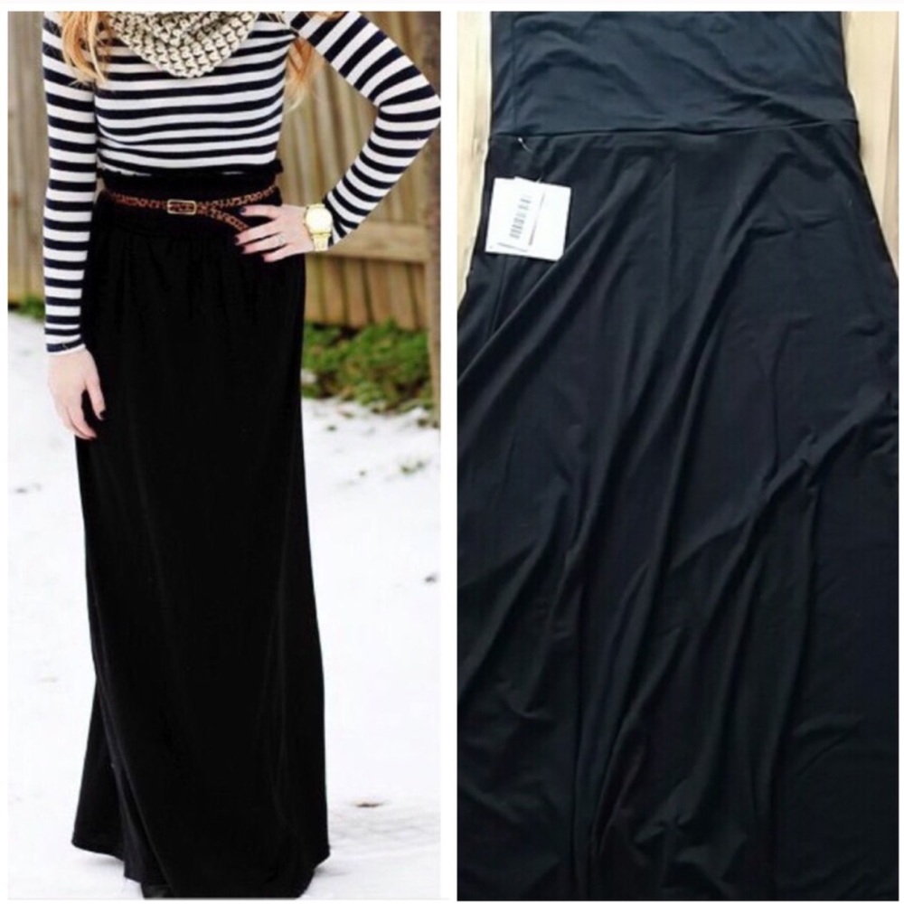 🦄 LulaRoe Black L Maxi Skirt- NWOT