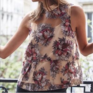 Anthropologie Moulinette Soeurs Peony Blossom Top