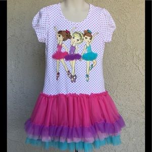 Girls’ Tutu Dress with 3D Design (Size 6X)