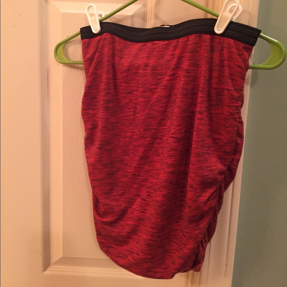 Form fitting deep orange skirt