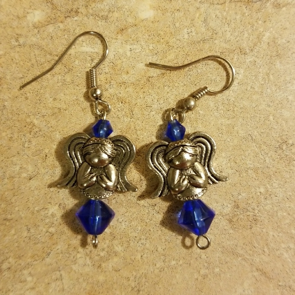 Handmade angel bead earings