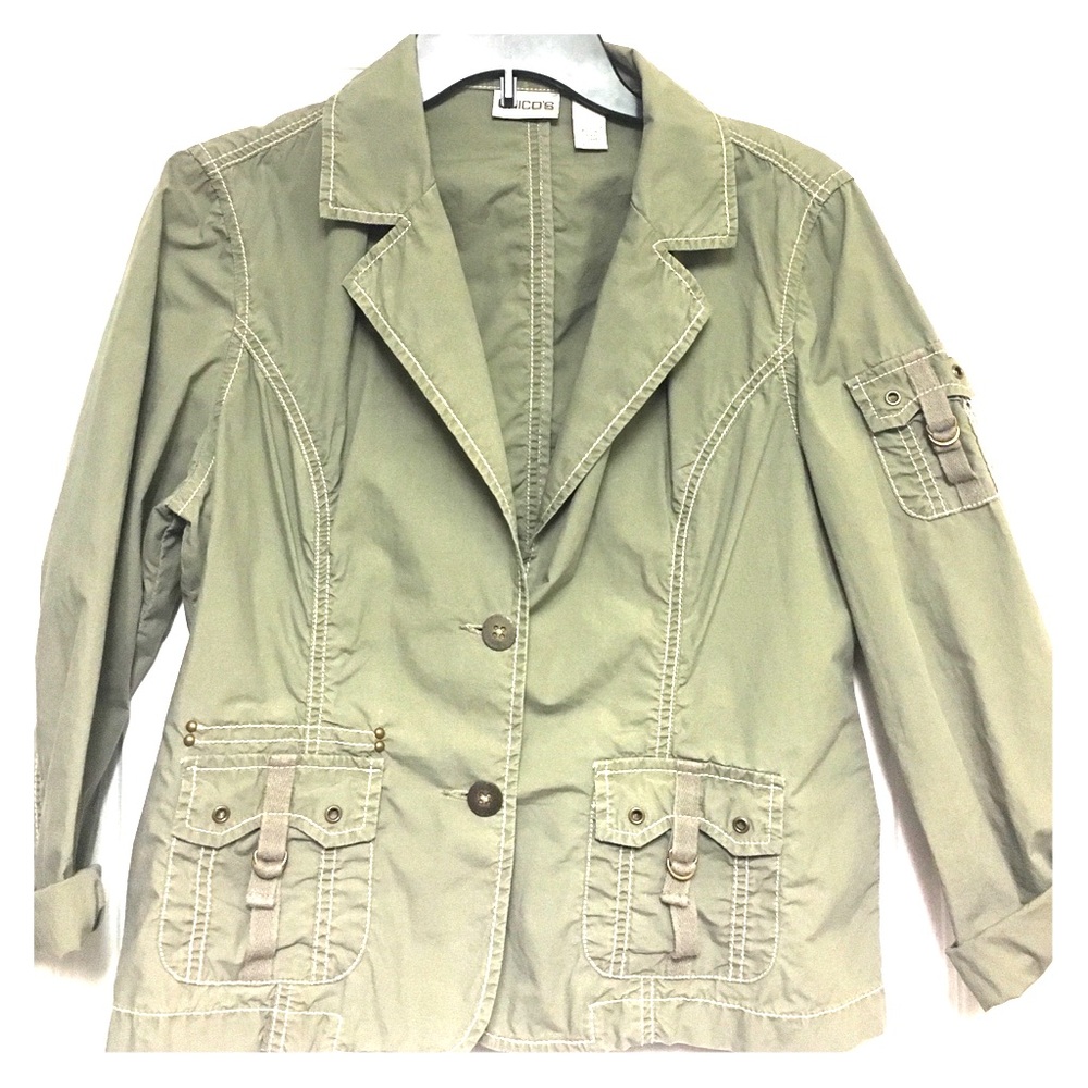 Chico’s Khaki green cotton jacket