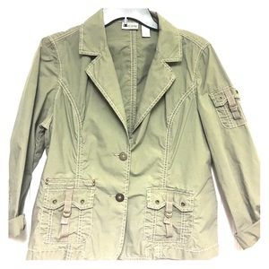 Chico’s Khaki green cotton jacket