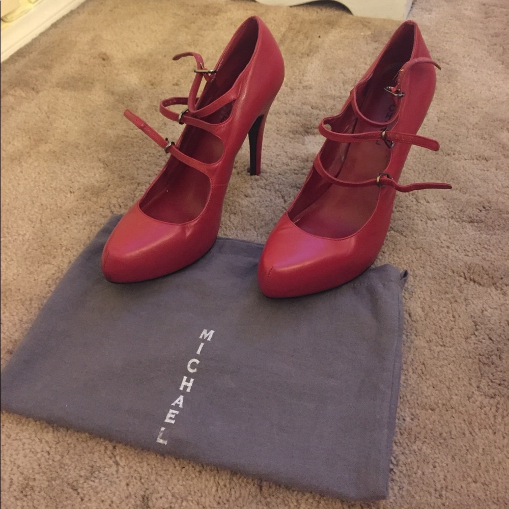 Mary Jane red high heels