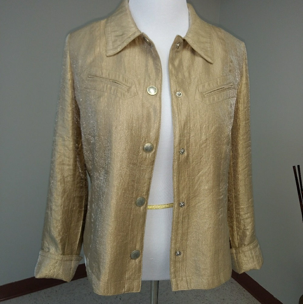 Tribal Women's Gold  Evening Jacket Size 10