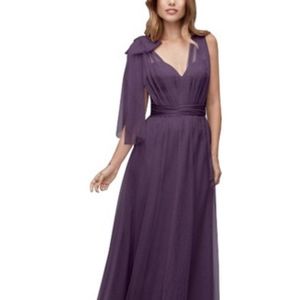 Plum Convertible Strap Bridesmaid Gown Dress