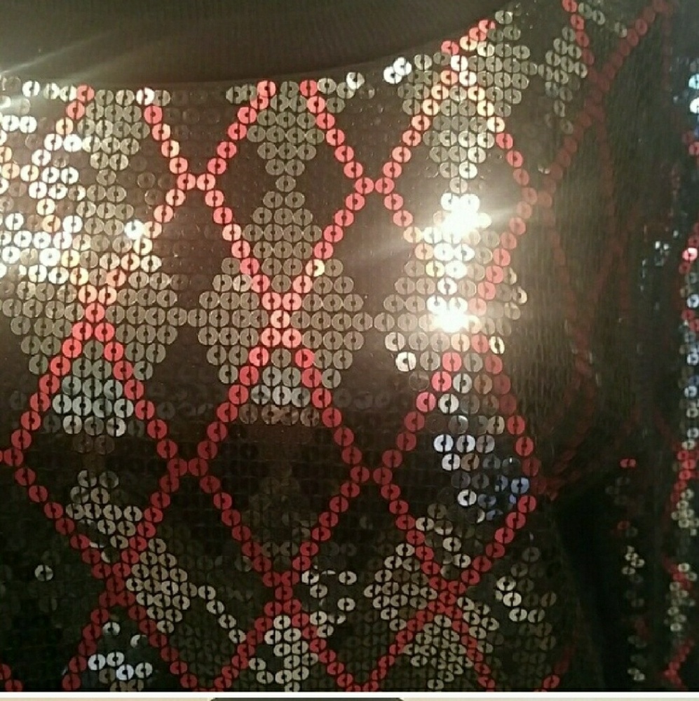 Sequin Argyle Sweater from Express