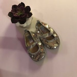 Silver sequined Baby Shoes