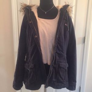 Hollister Navy Womens Cozy-Lined Parka/Jacket