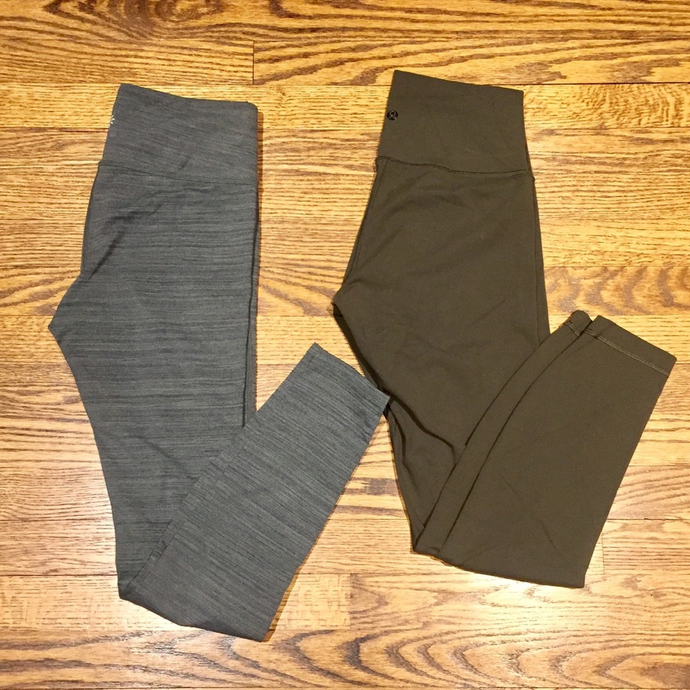 Pair of army green leggings lululemon & athleta