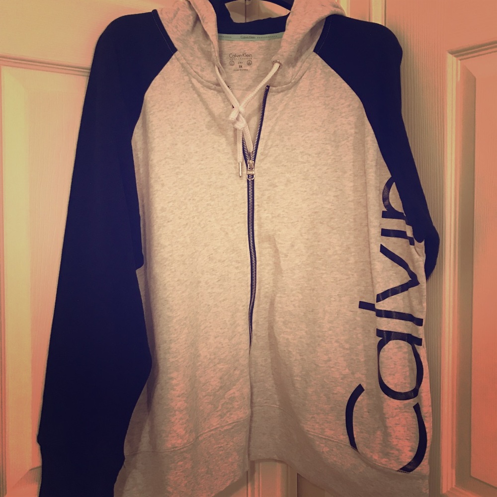 CK Logo Grey and Black Sweatshirt Hoodie
