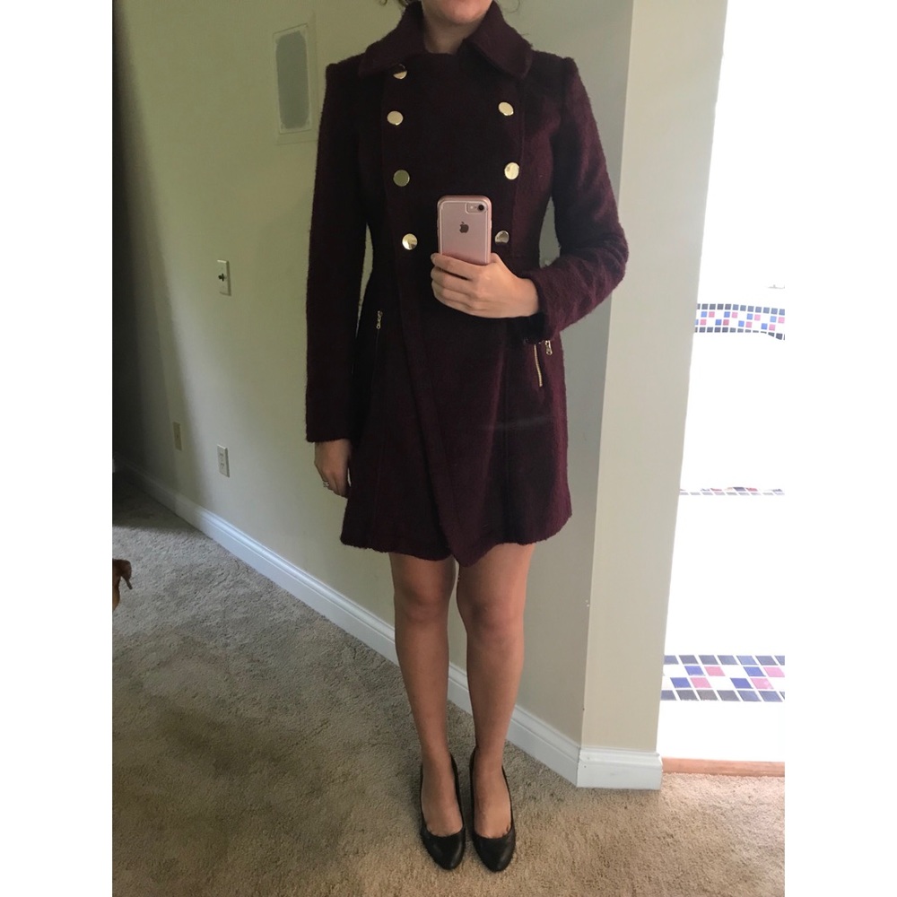 Burgundy Guess winter coat. Size M.