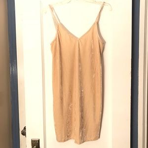 Velvet champagne slip dress