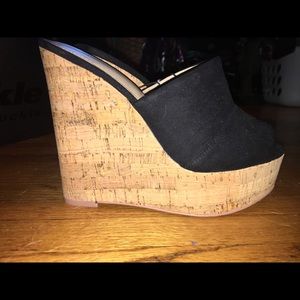 Express peep toe wedges