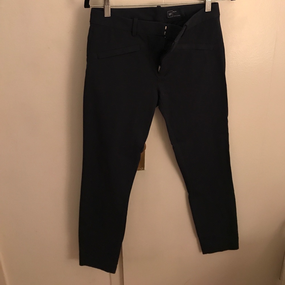 Navy skinny cropped stretch pants