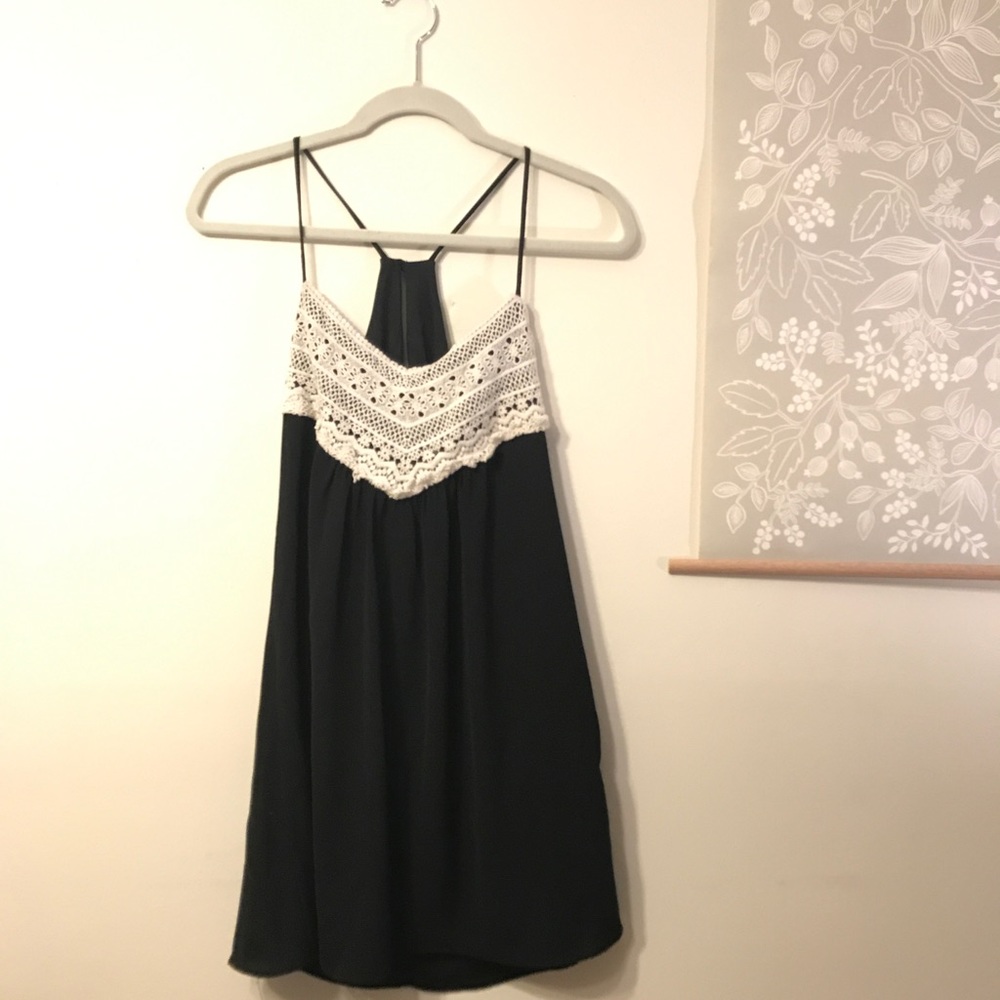 Black dress embroidered from a boutique. Worn twic