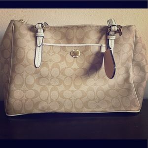 Coach Beige & White Purse