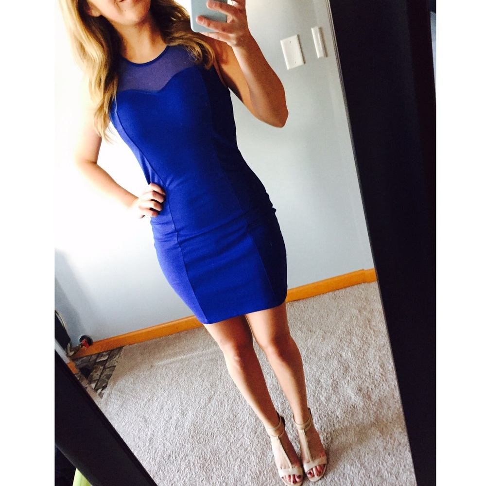 King blue fitted dress