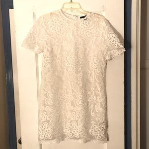 White sheer floral dress