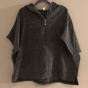 Hooded Poncho with Pockets