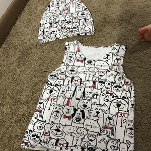 Dog party tank and beanie