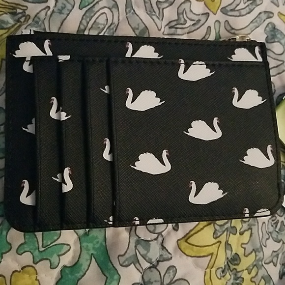 Kate Spade key chain card wallet pouch swan - Picture 3 of 6