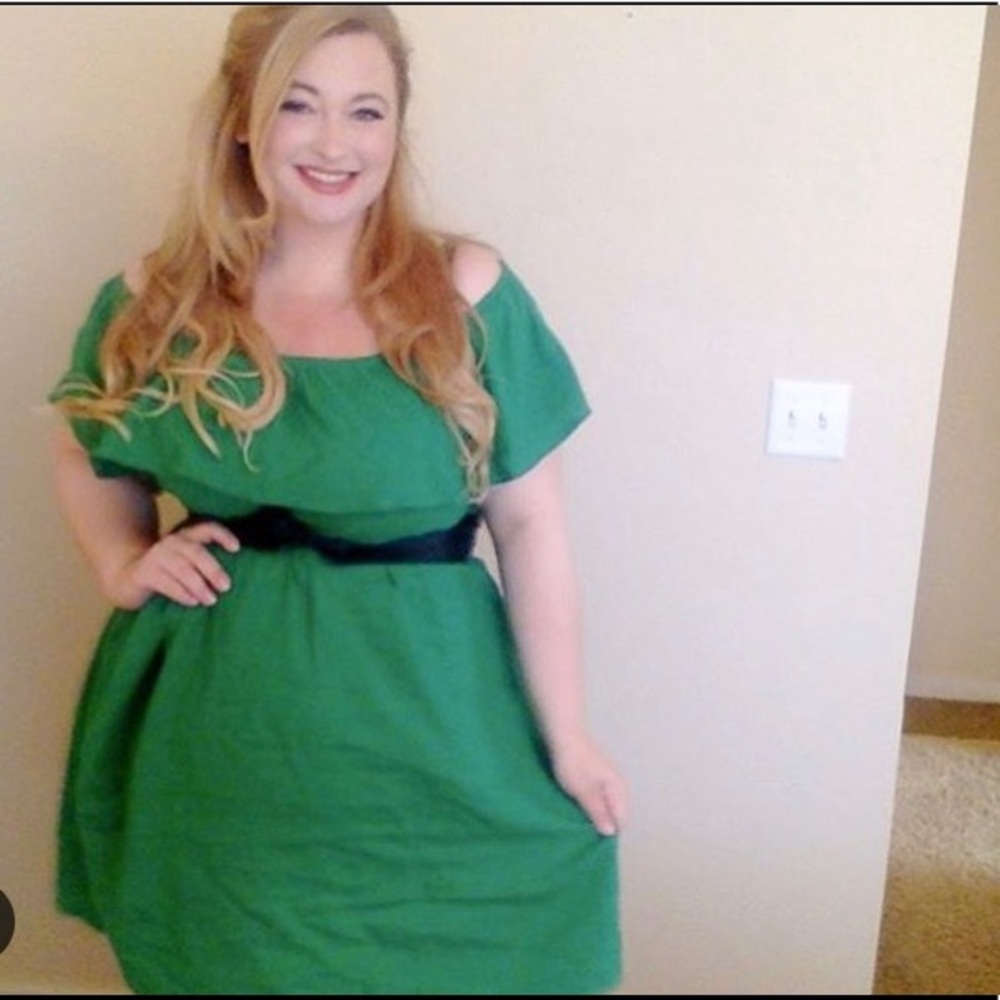 Old Navy Green Off the shoulder dress