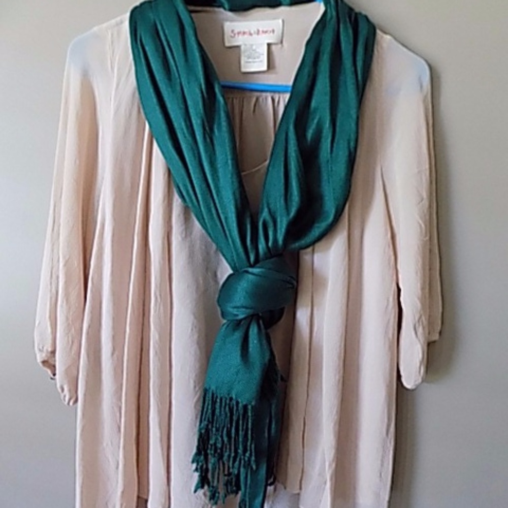 Flowy Loose Blouse with Faux Cardigan
