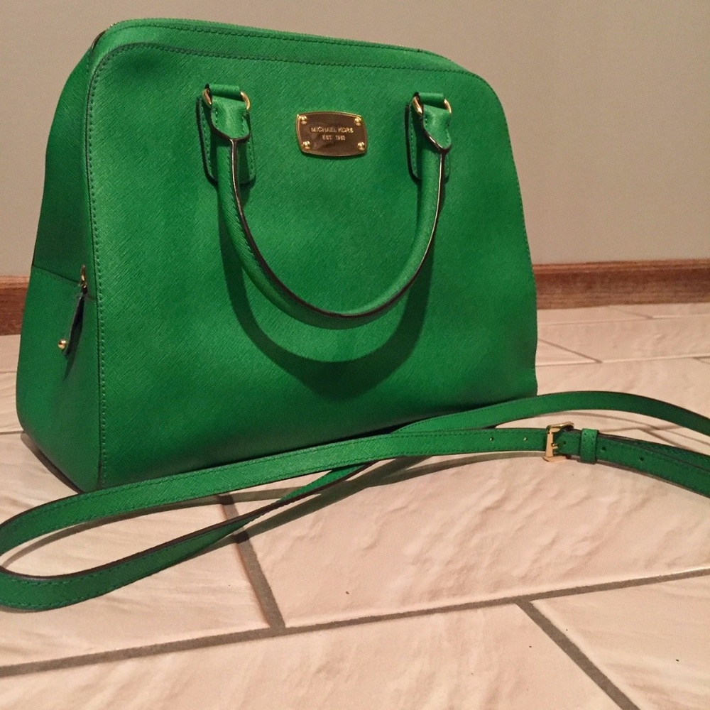 Michael Kors Large Saffiano Satchel Palm Green