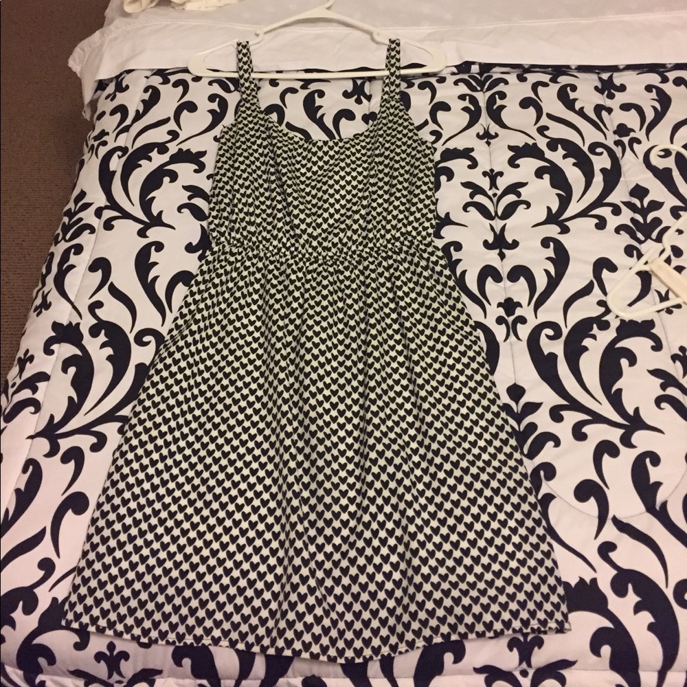 Black and white heart patterned dress
