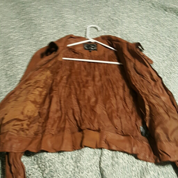 Brown faux leather jacket - Picture 2 of 4
