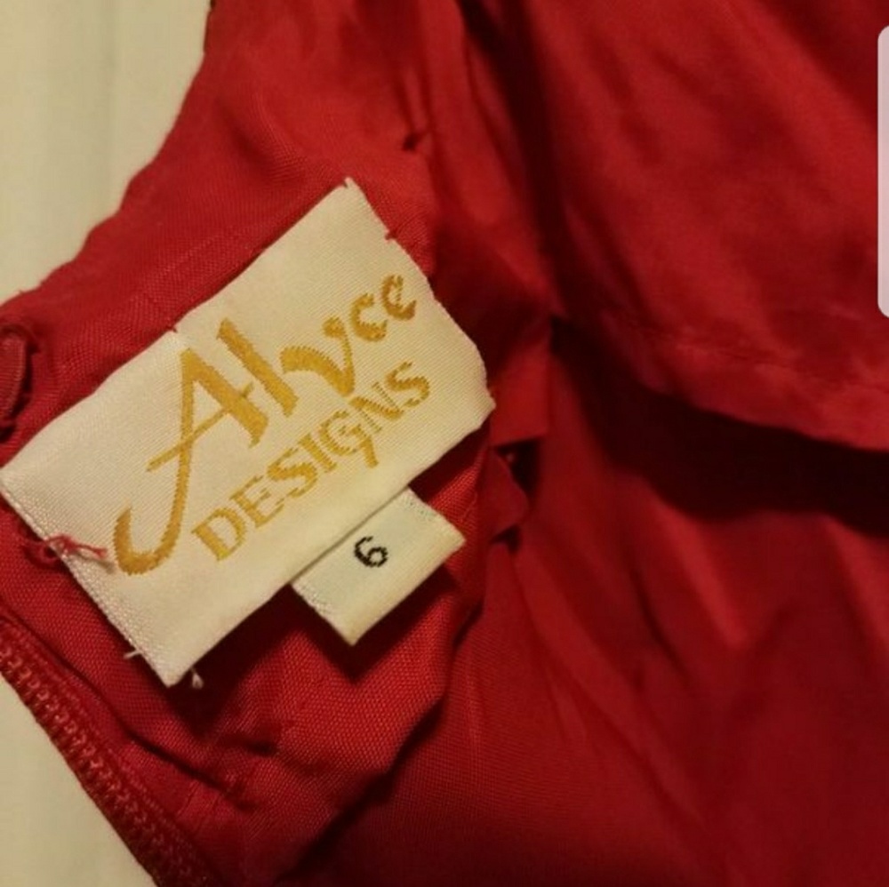 Alyce Designs Red Beaded Dress - Picture 4 of 4
