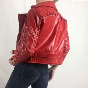 red patent leather jacket