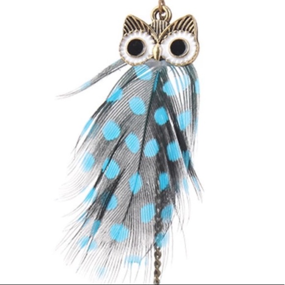 Owl Feather Earrings - Picture 2 of 2