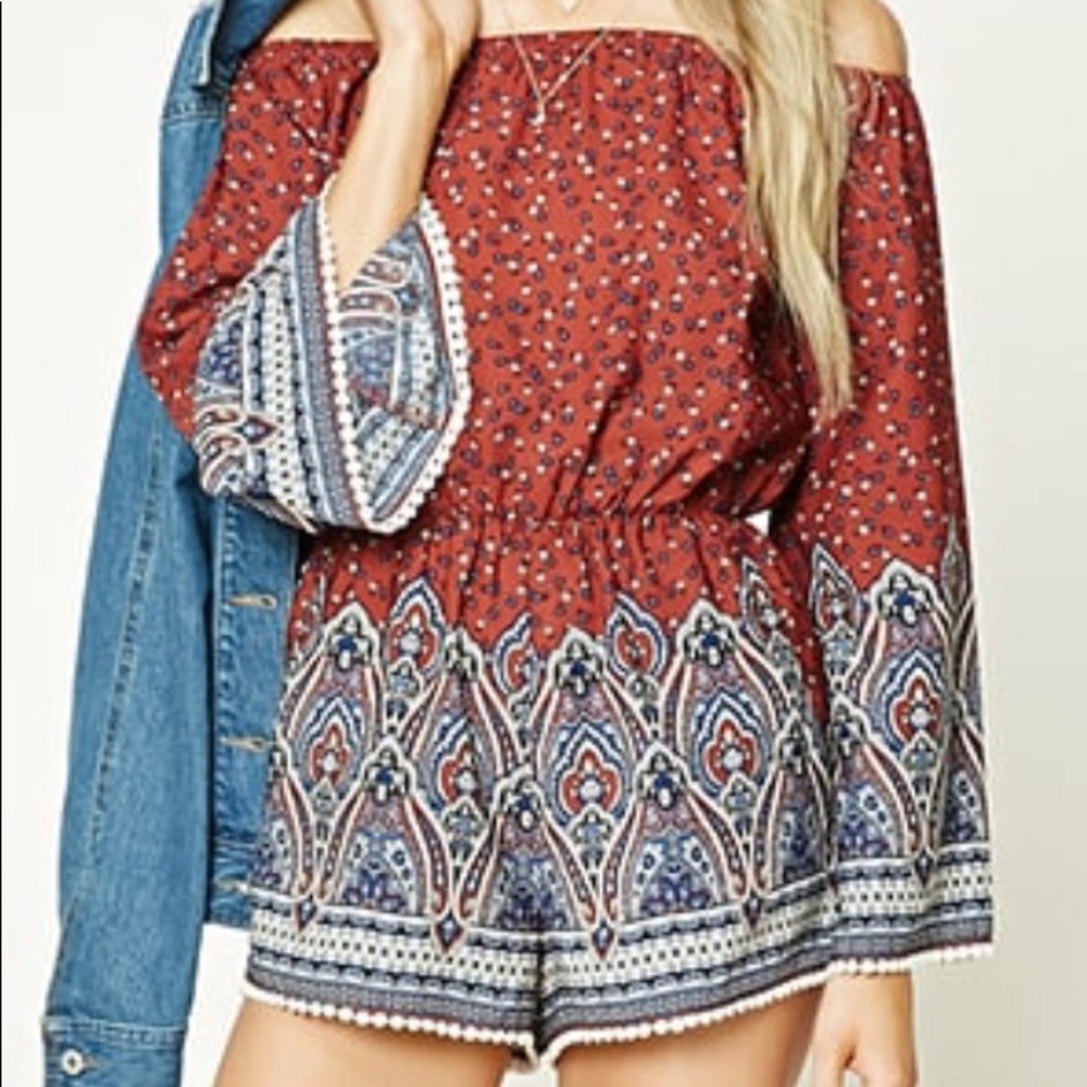 Forever 21 Strapless Off-The-Shoulder Romper