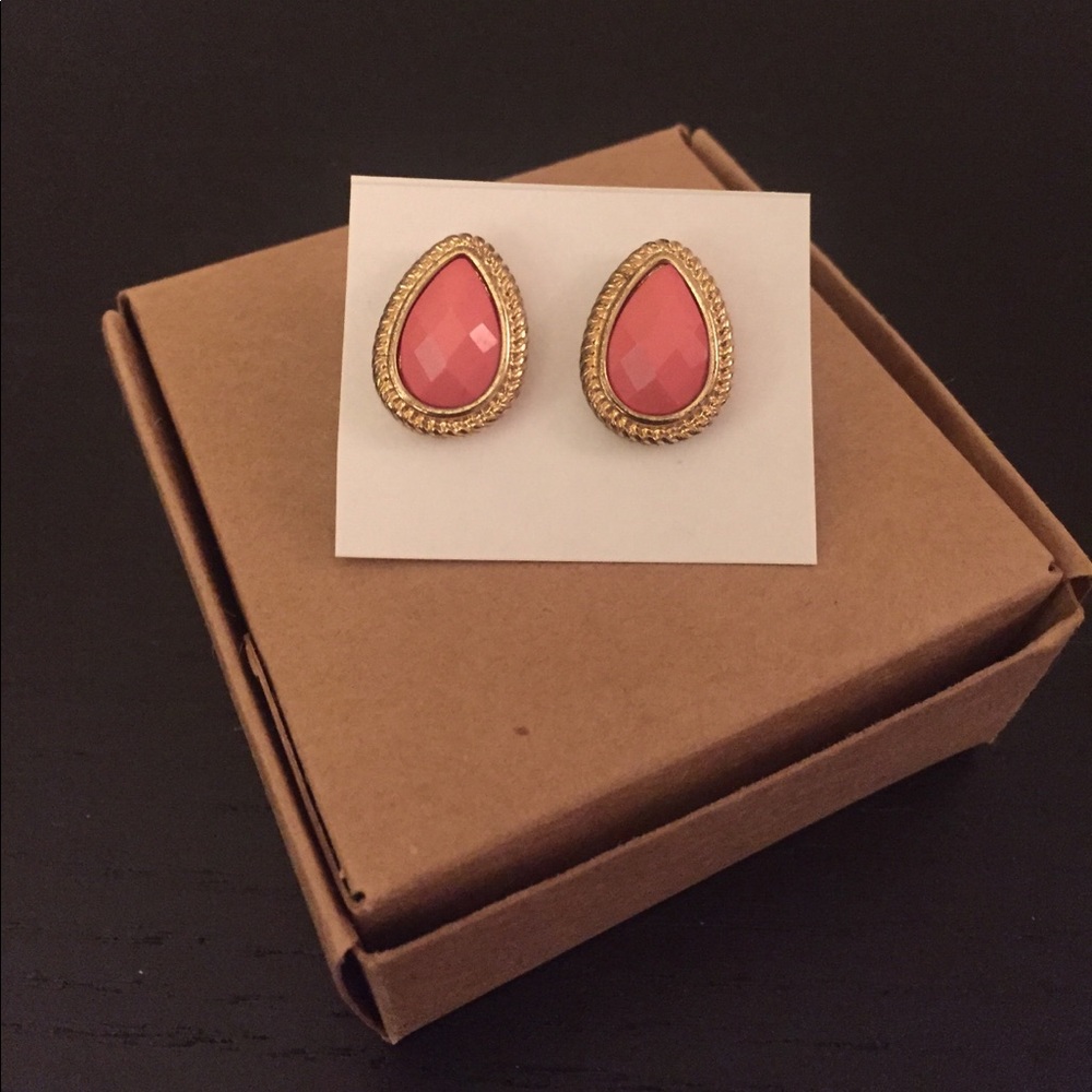 Coral & Gold Earrings