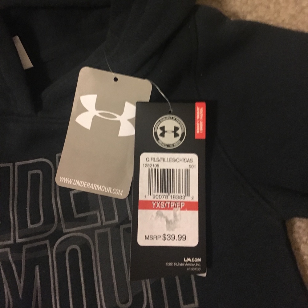 Under Armour youth size XS black hoodie NWT - Picture 3 of 6