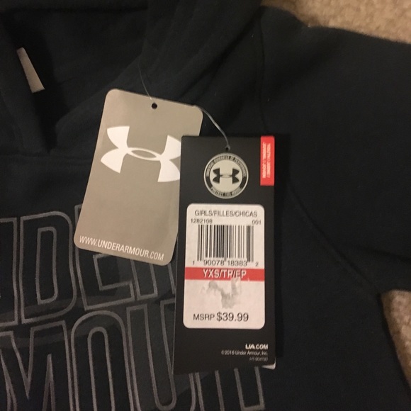 Under Armour youth size XS black hoodie  NWT - Picture 3 of 6