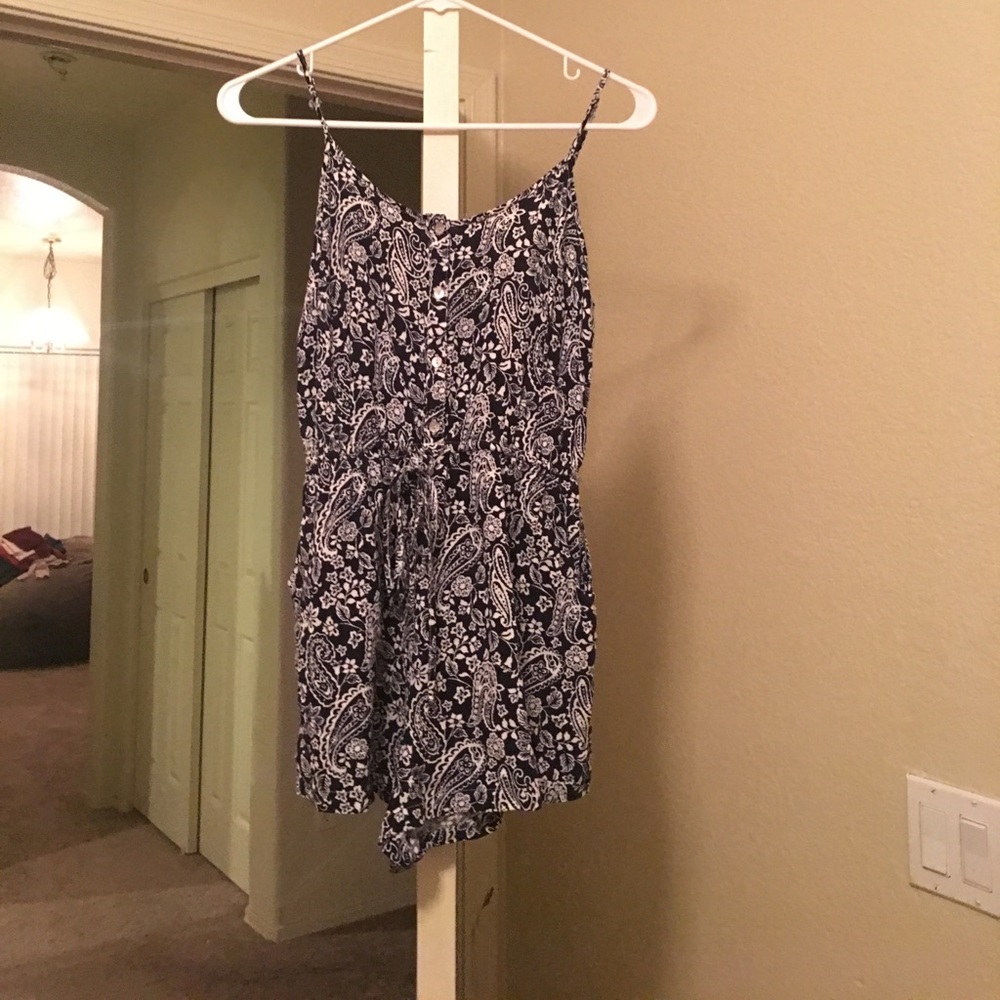 Black and white short romper