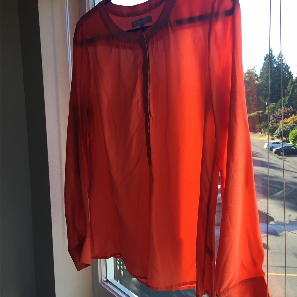 Silk coral blouse