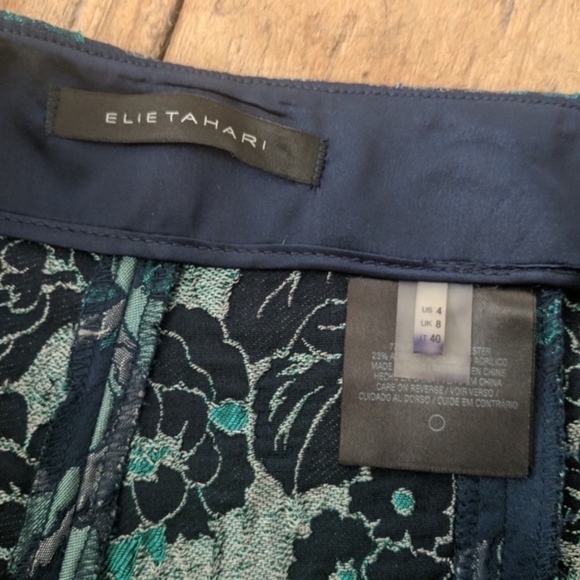 Elie Tahari lined floral tapestry pants NWOT - Picture 6 of 6