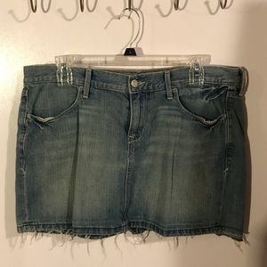 Old Navy distressed jean mini skirt