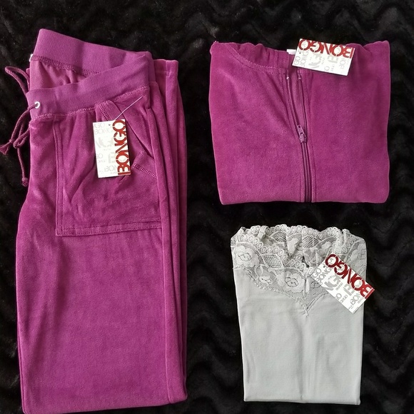 BONGO Pants - Purple Bongo Velour Track Suit & Tank Top