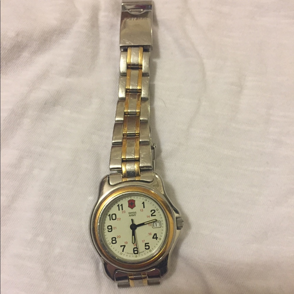 Swiss army watch with silver and gold women’s