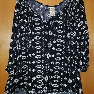 cotton tunic with 3 quarter length sleeve